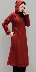 Trendy Ethnic Cotton Linen Hooded Overcoat (RM)