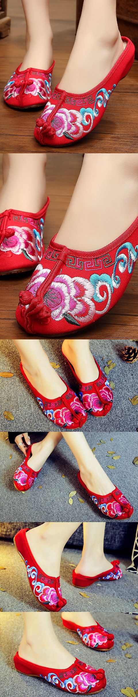 Tipping-head Embroidery Slippers