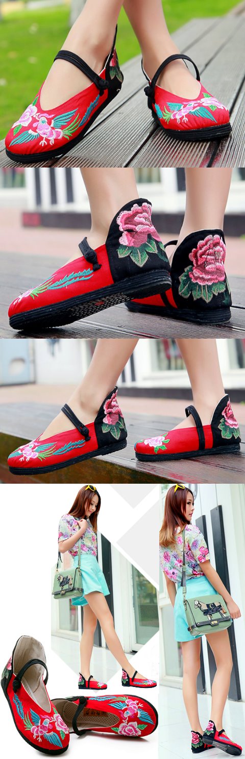 Chinese Ethnic High Heel Counter Embroidery Shoes (RM)