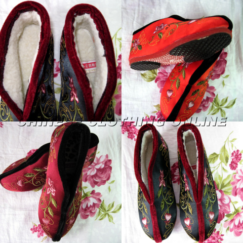 Low Heel Floral Embroidery Shoes (Multicolor)