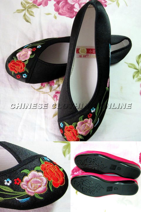 Mudan Peony Embroidery Shoes (Multicolor)