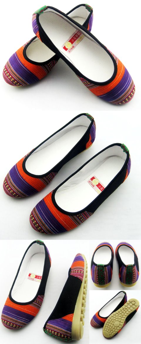 Ethnic Embroidery Low Heal Shoes (RM)