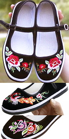 Handmade Embroidery Cloth Shoes w/ Strap