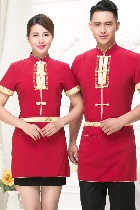 Mandarin Style Restaurant Uniform-Top (Crimson)