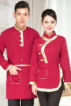 Mandarin Style Restaurant Uniform-Top (Crimson)