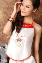 Bargain - Floral Embroidery Halter Top and Pants (RM)
