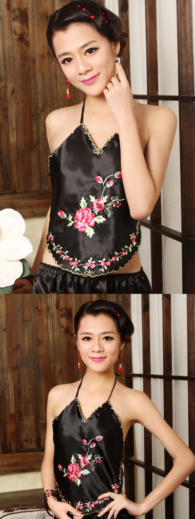 Floral Embroidery Halter Top (RM)