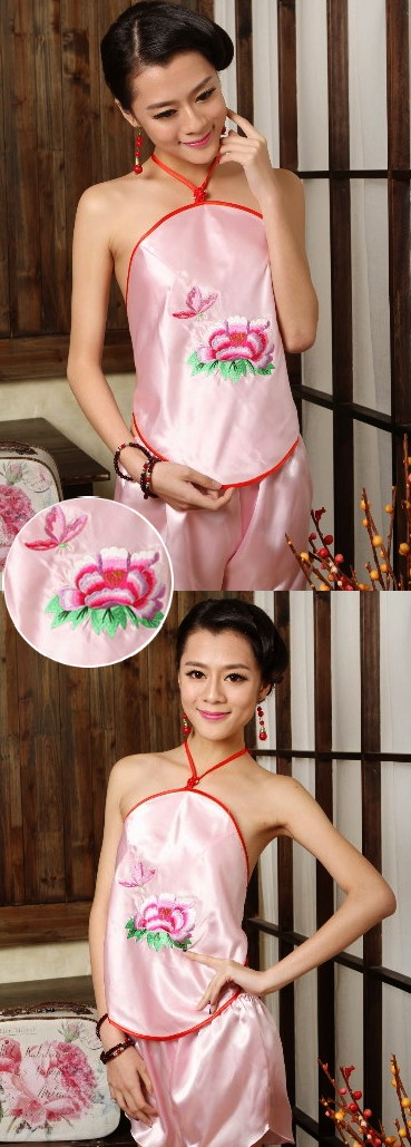 Silky Embroidery Halter Top (RM)