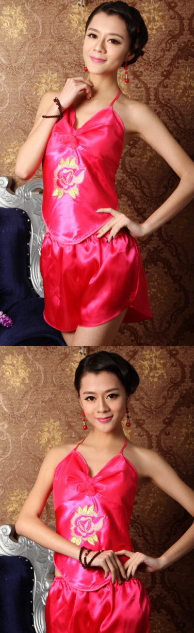 Silky Mudang Peony Embroidery Halter Top (RM)