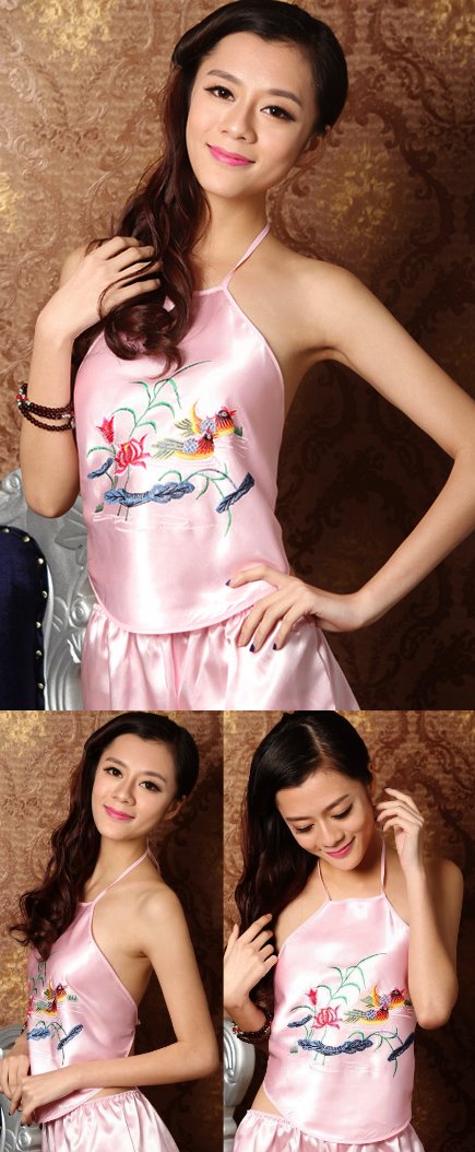 Mandarin Duck Embroidery Halter Top (RM)