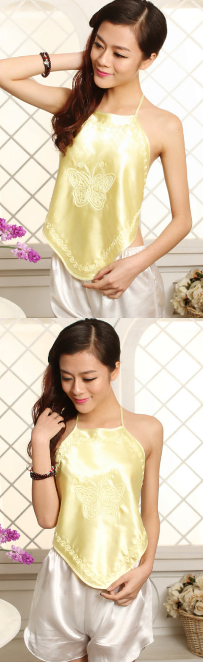 Silky Butterfly Emboss Halter Top (RM)