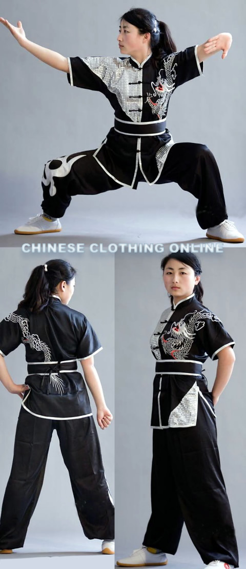 Dragon Embroidery and Paillette 2-piece Kung Fu / Taichi Suit (CM)