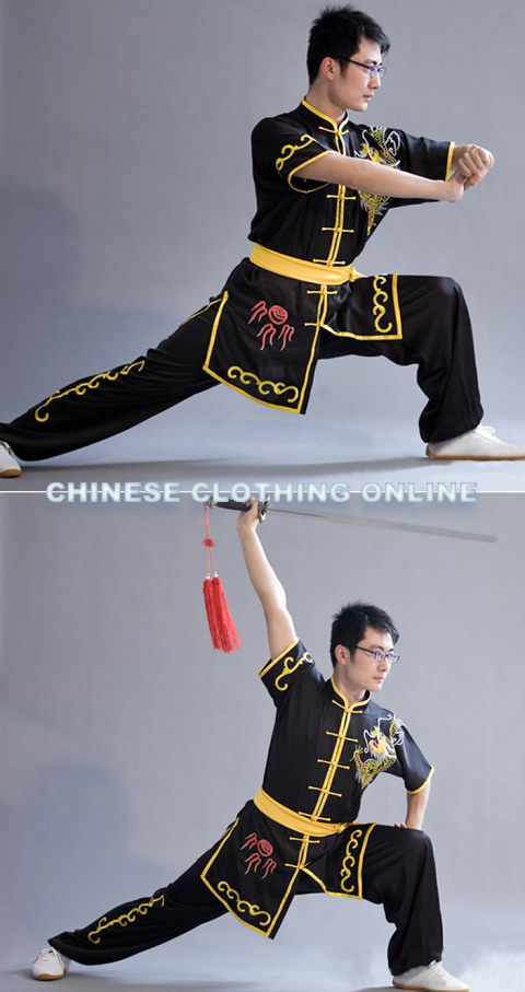 Dragon and Ethnic Embroidery 2-piece Kung Fu / Taichi Suit (CM)